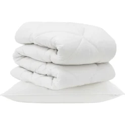Linnengoed*vidaXL Dekbed met kussen 2 pcs Wit Microvezel