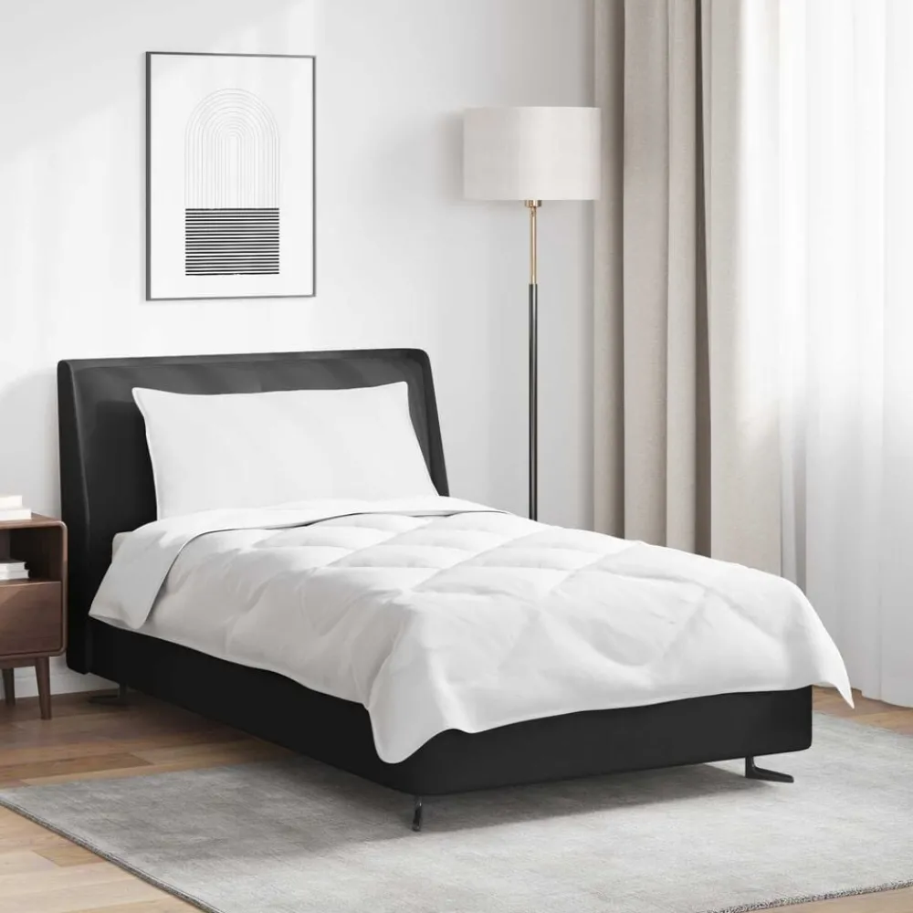 Linnengoed*vidaXL Dekbed met kussen 2 pcs Wit Microvezel