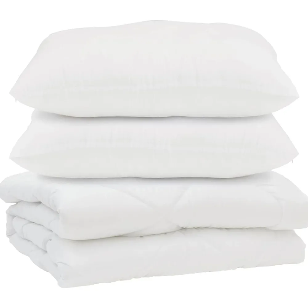 Dekbed met kussen 3 pcs Wit Microfibre>vidaXL Clearance