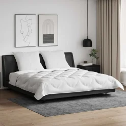 Linnengoed*vidaXL Dekbed met kussen 3 pcs Wit Microfibre