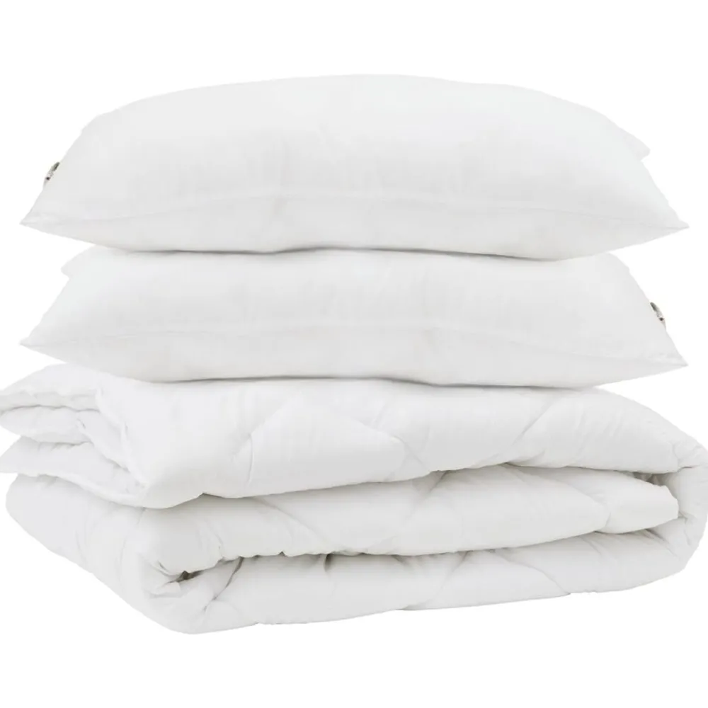 Linnengoed*vidaXL Dekbed met kussen 3 pcs Wit Microfibre