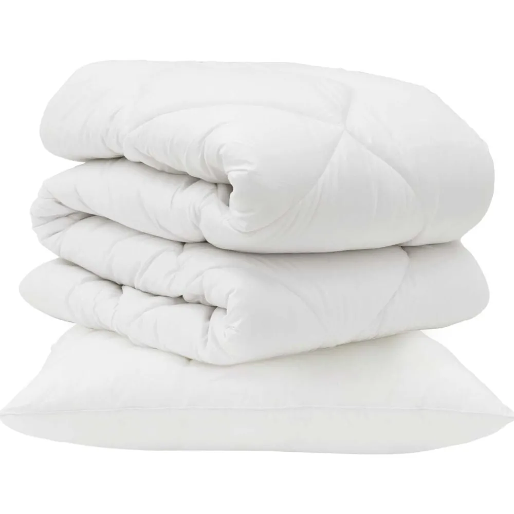 Dekbed met kussen 2 pcs Wit Microvezel>vidaXL Discount