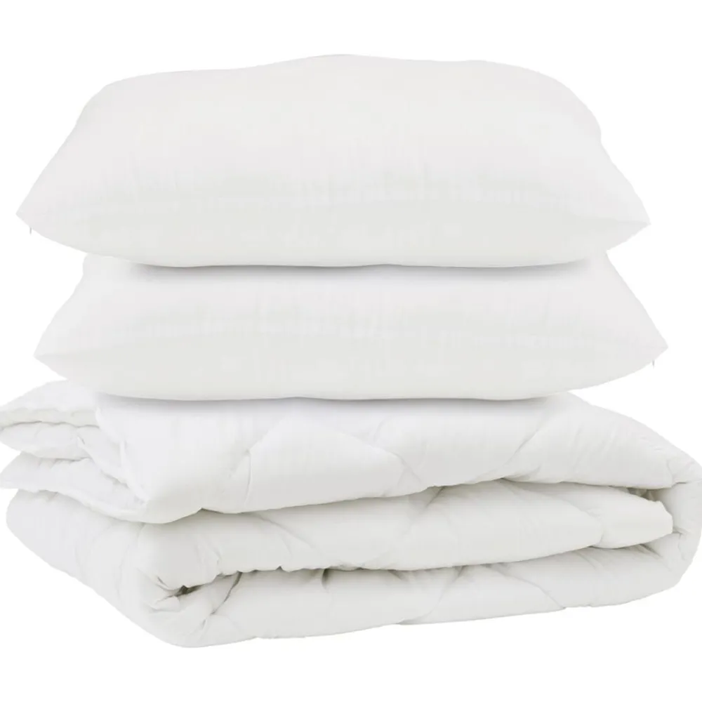 Dekbed met kussen 3 pcs Wit Microvezel>vidaXL Clearance