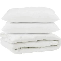 Linnengoed*vidaXL Dekbed met kussen 3 pcs Wit Microvezel