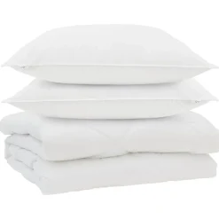 Linnengoed*vidaXL Dekbed met kussen 3 pcs Wit Microfibre