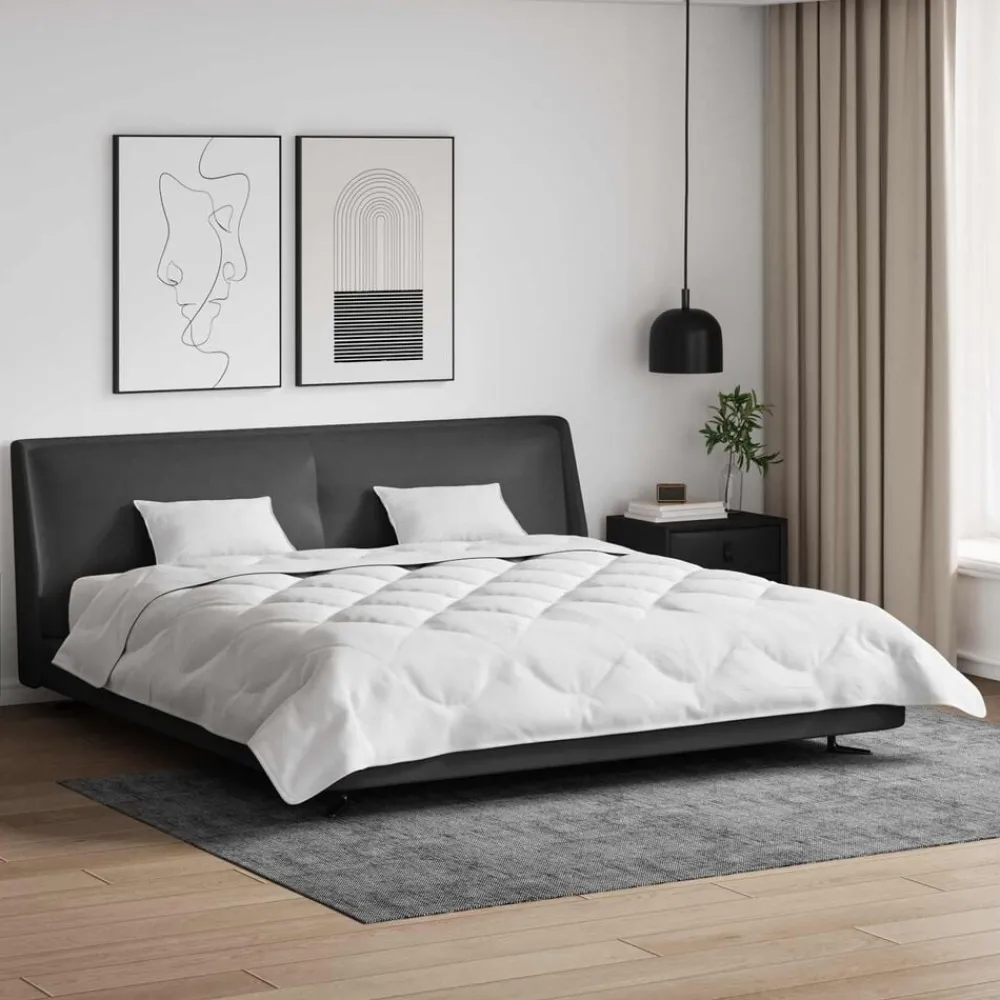 Linnengoed*vidaXL Dekbed met kussen 3 pcs Wit Microfibre
