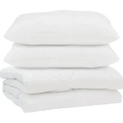 Linnengoed*vidaXL Dekbed met kussen 3 pcs Wit Microfibre