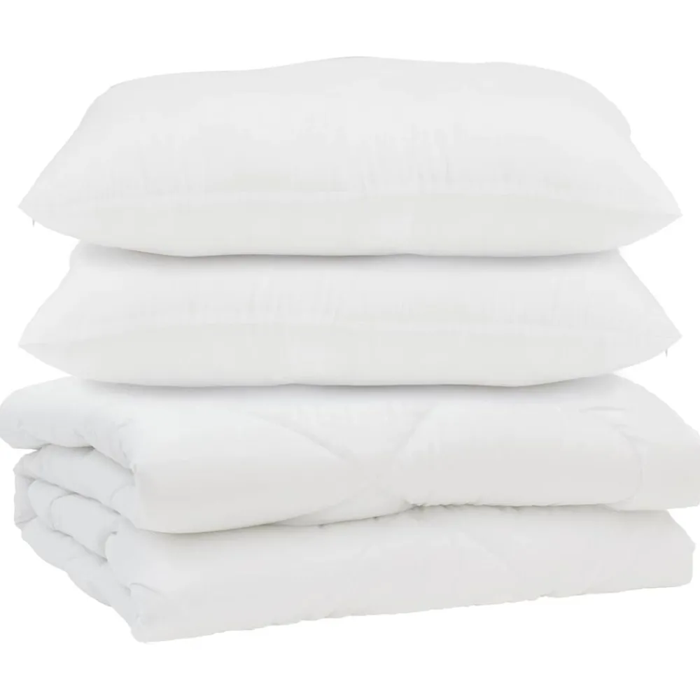 Linnengoed*vidaXL Dekbed met kussen 3 pcs Wit Microfibre
