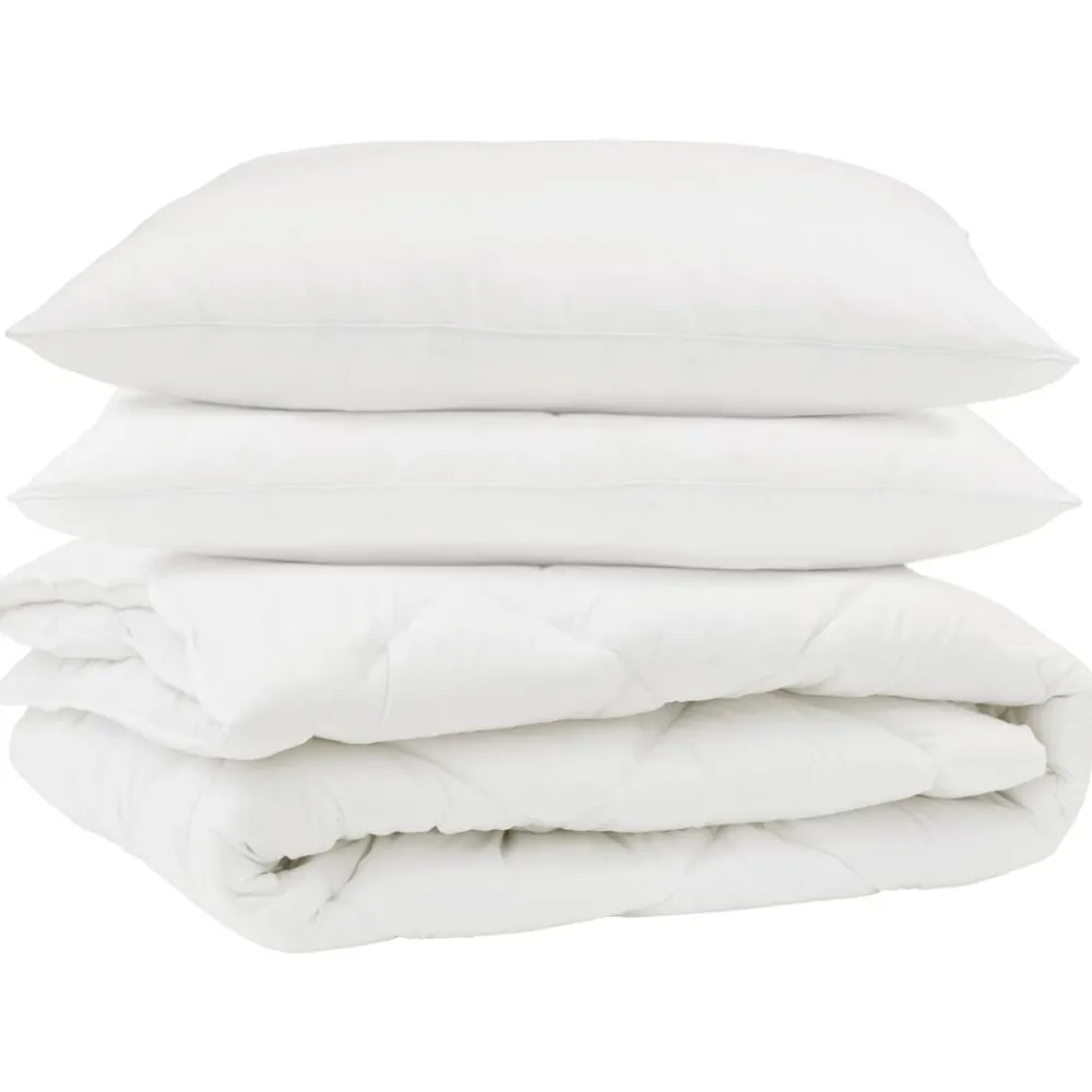 Dekbed met kussen 3 pcs Wit Microfibre>vidaXL Discount