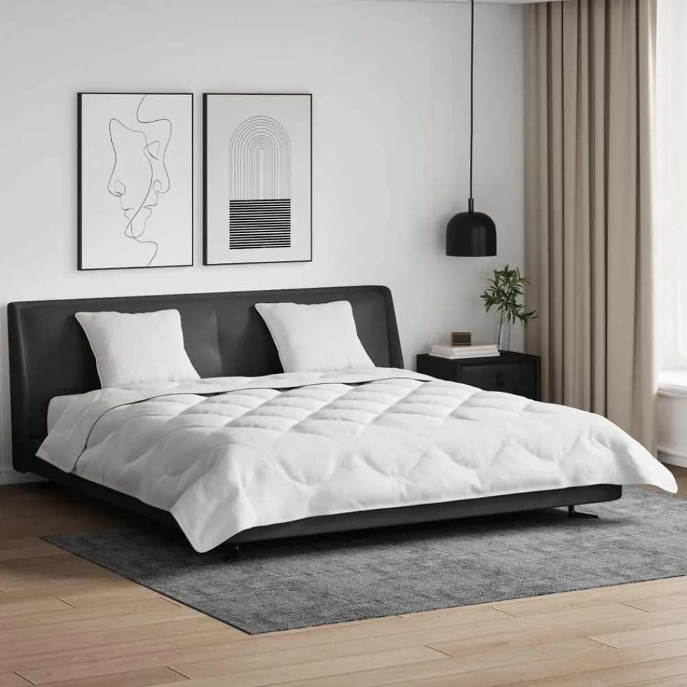 Linnengoed*vidaXL Dekbed met kussen 3 pcs Wit Microfibre