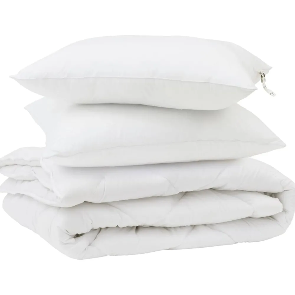 Dekbed met kussen 3 pcs Wit Microfibre>vidaXL Hot