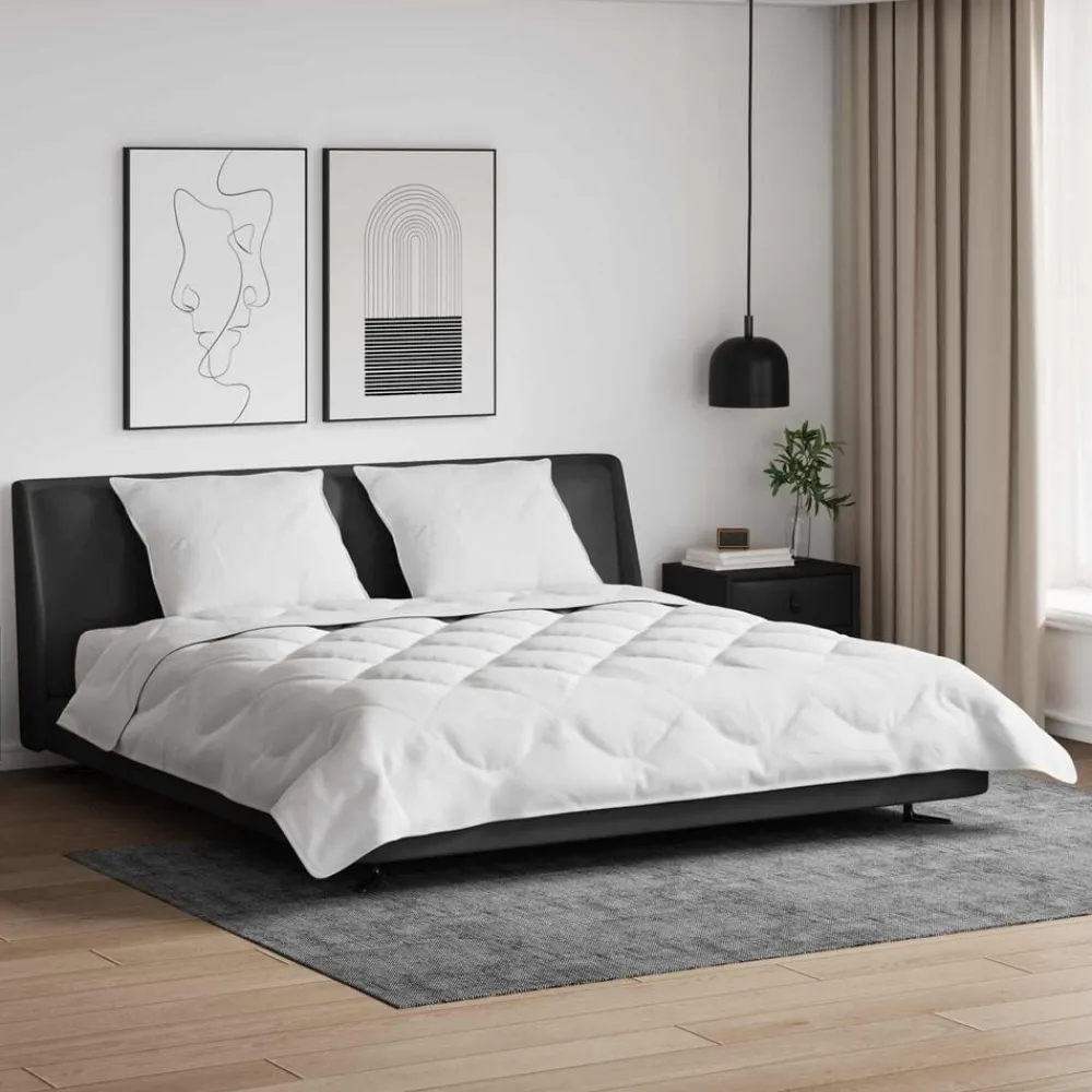 Linnengoed*vidaXL Dekbed met kussen 3 pcs Wit Microfibre