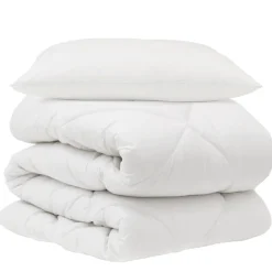 Linnengoed*vidaXL Dekbed met kussen 2 pcs Wit Microvezel