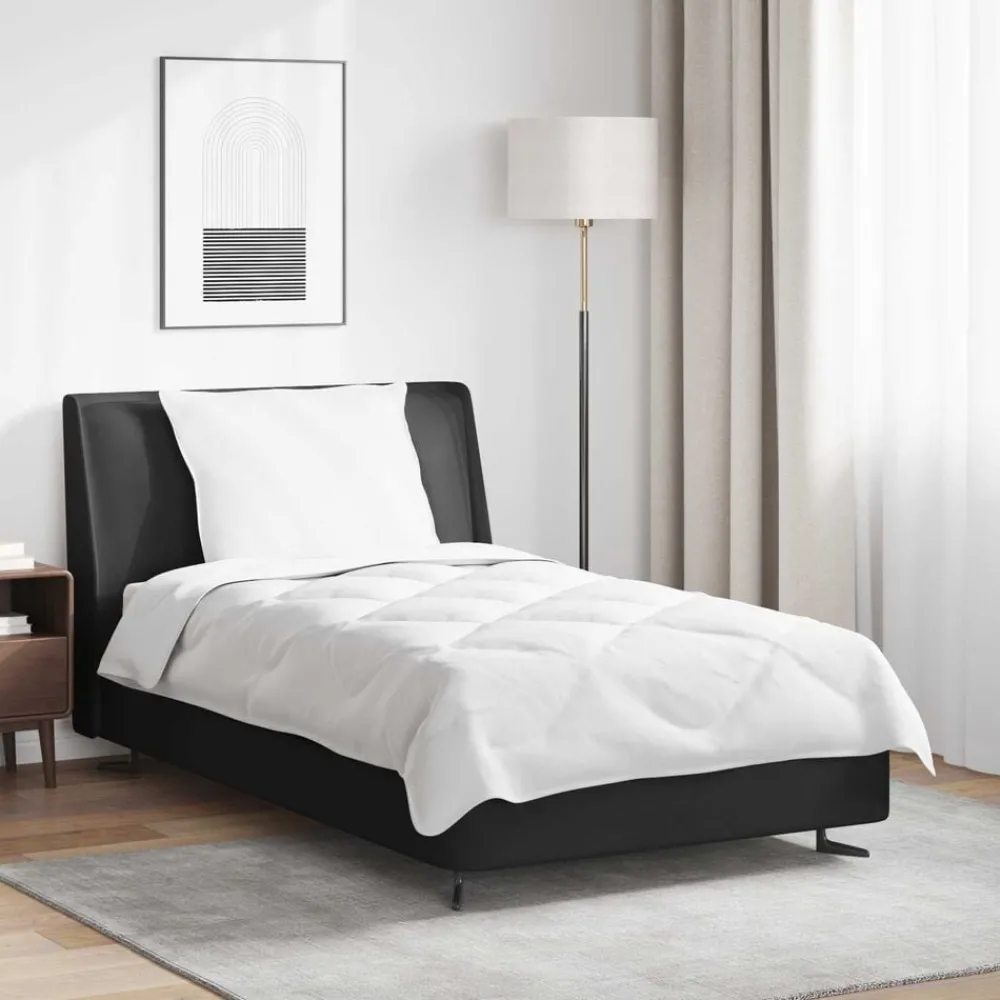 Linnengoed*vidaXL Dekbed met kussen 2 pcs Wit Microvezel