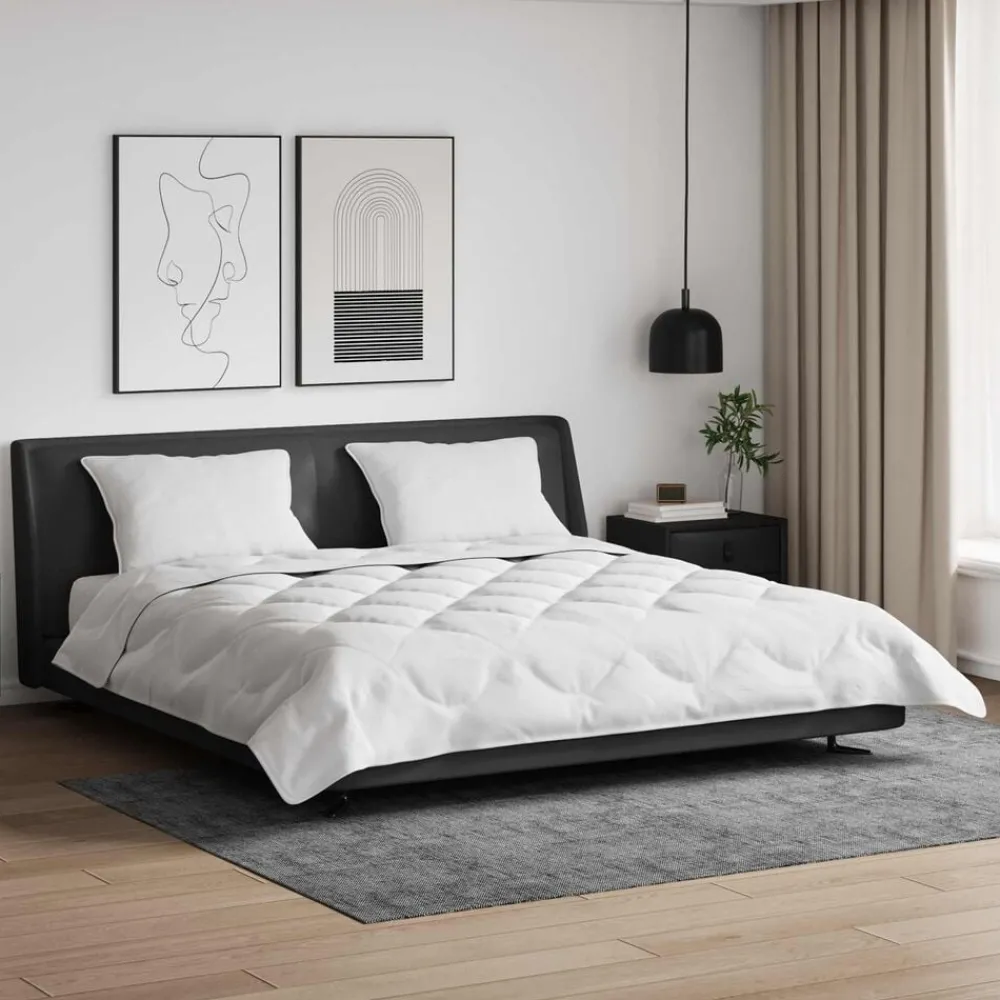 Linnengoed*vidaXL Dekbed met kussen 3 pcs Wit Microfibre