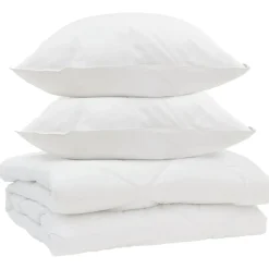 Linnengoed*vidaXL Dekbed met kussen 3 pcs Wit Microfibre