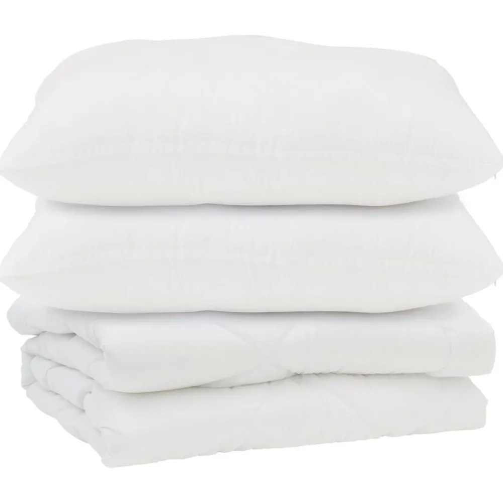 Linnengoed*vidaXL Dekbed met kussen 3 pcs Wit Microfibre