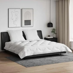Linnengoed*vidaXL Dekbed met kussen 3 pcs Wit Microfibre