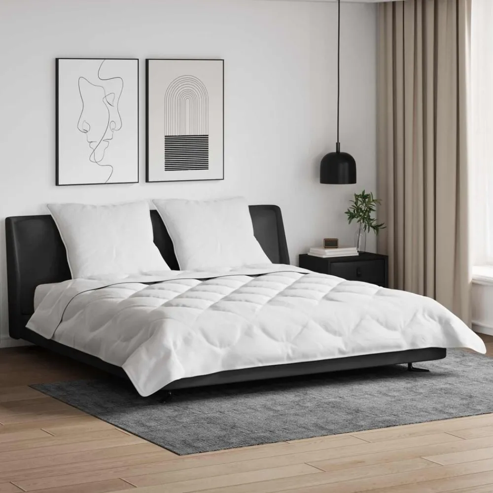 Linnengoed*vidaXL Dekbed met kussen 3 pcs Wit Microfibre