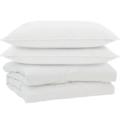 Dekbed met kussen 3 pcs Wit Microfibre>vidaXL Clearance