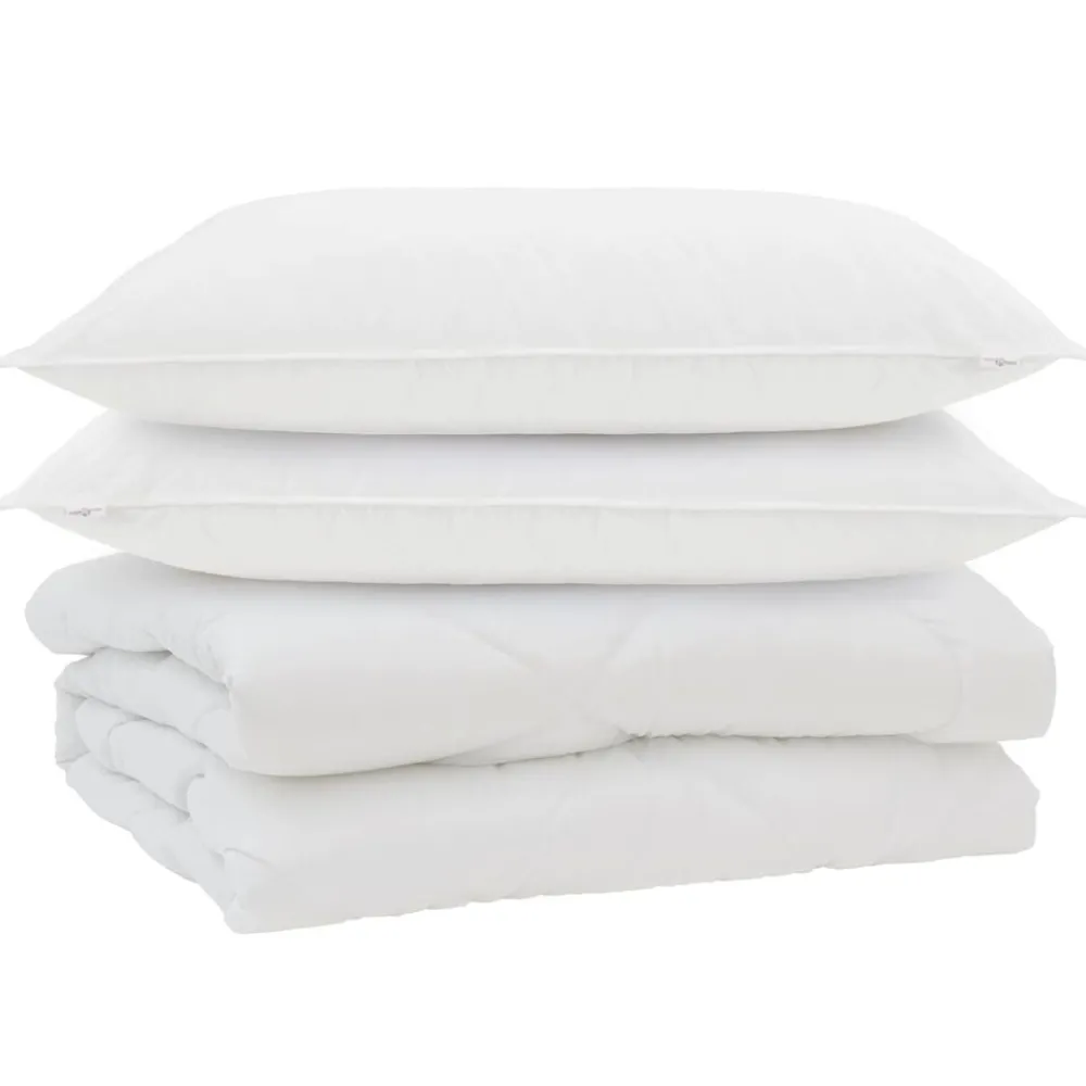 Dekbed met kussen 3 pcs Wit Microfibre>vidaXL Clearance
