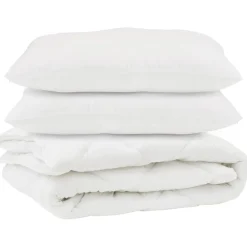 Dekbed met kussen 3 pcs Wit Microvezel>vidaXL