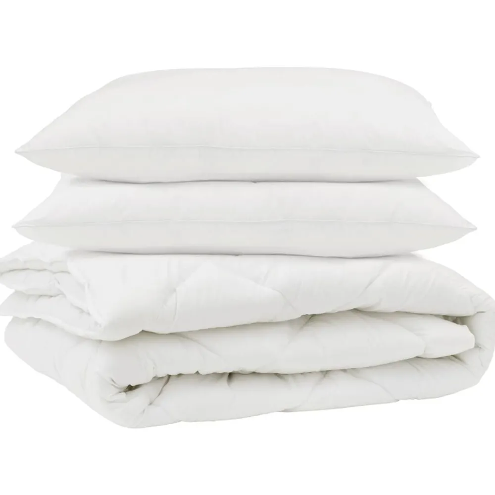 Linnengoed*vidaXL Dekbed met kussen 3 pcs Wit Microfibre