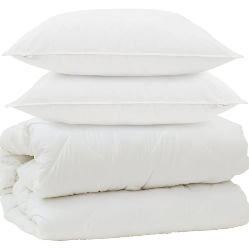 Dekbed met Kussens met kussen 3 pcs Wit Microvezel>vidaXL New