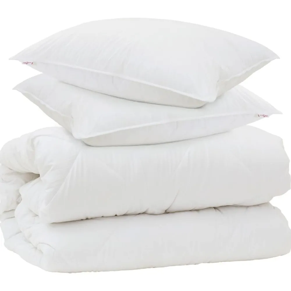Dekbed met Kussens met kussen 3 pcs Wit Microvezel>vidaXL Outlet