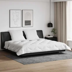 Linnengoed*vidaXL Dekbed met Kussens 3 pcs Wit Microfiber en Dons Feather
