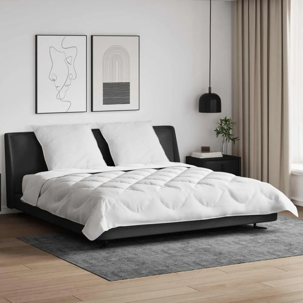 Linnengoed*vidaXL Dekbed met Kussens met kussen 3 pcs Wit Microvezel