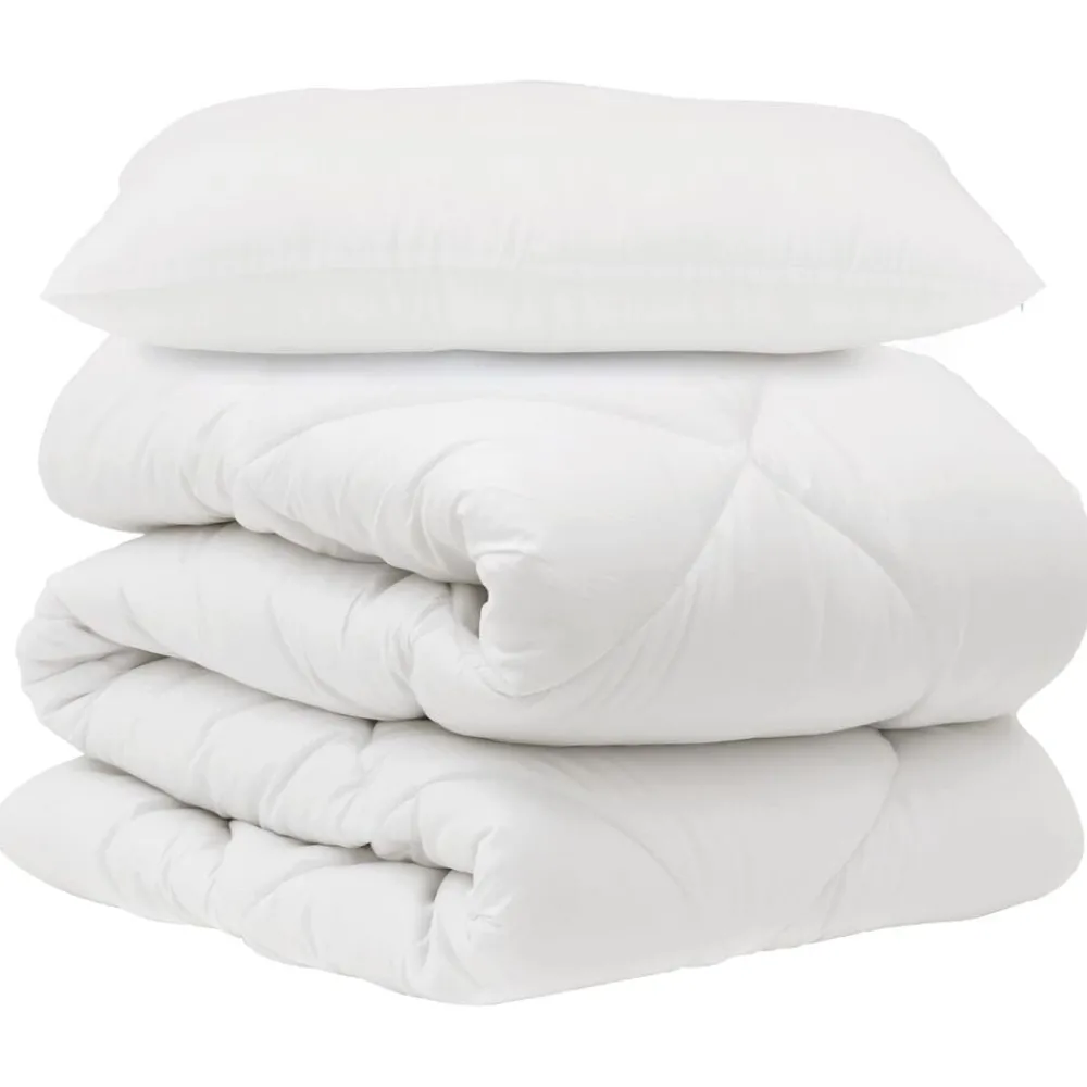 Dekbed Set met kussen 2 pcs Wit Microvezel>vidaXL Discount