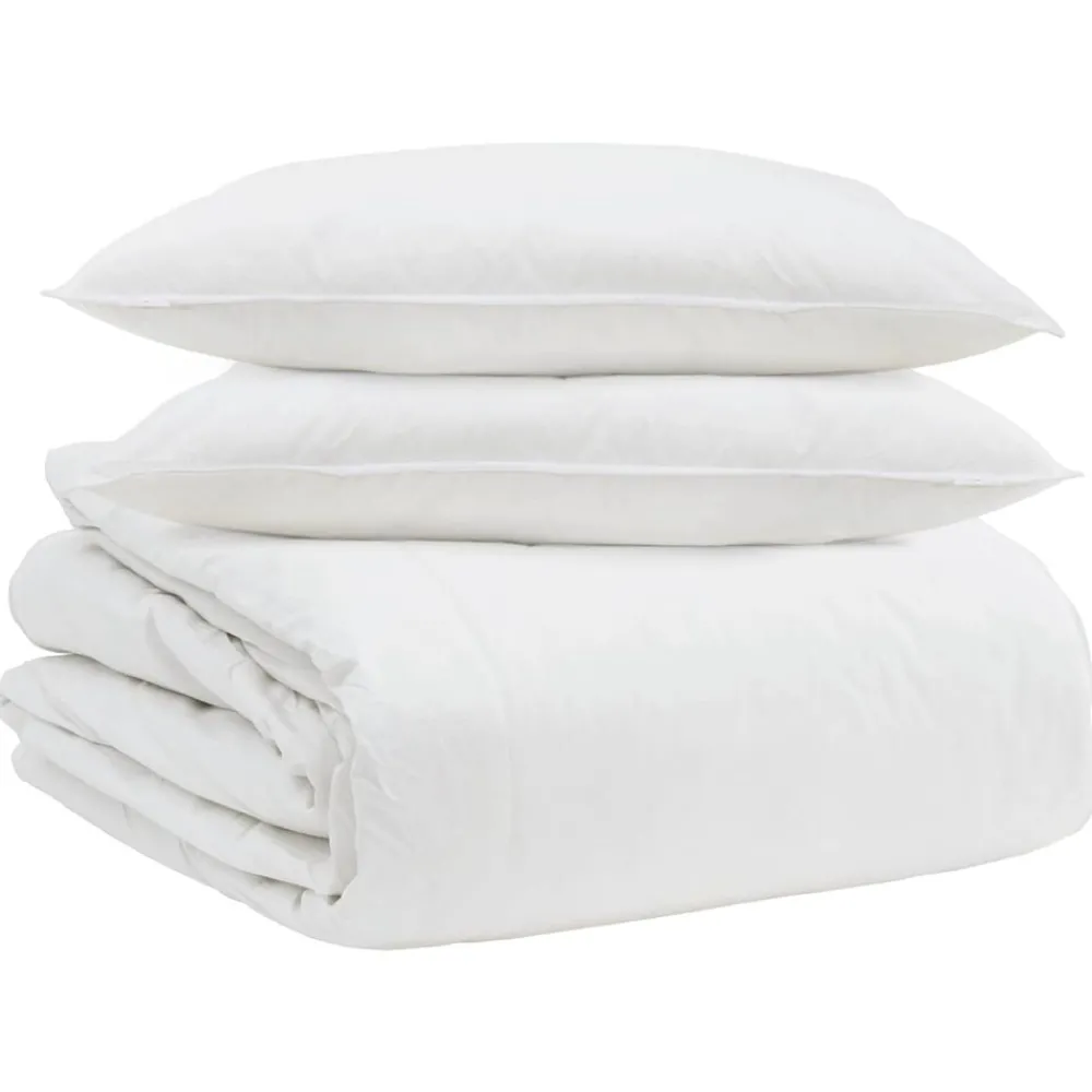 Dekbed Set met kussen 3 pcs Wit Donsveertjes>vidaXL Discount