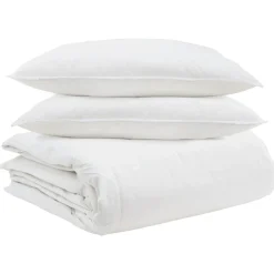 Linnengoed*vidaXL Dekbed Set met kussen 3 pcs Wit Donsveertjes