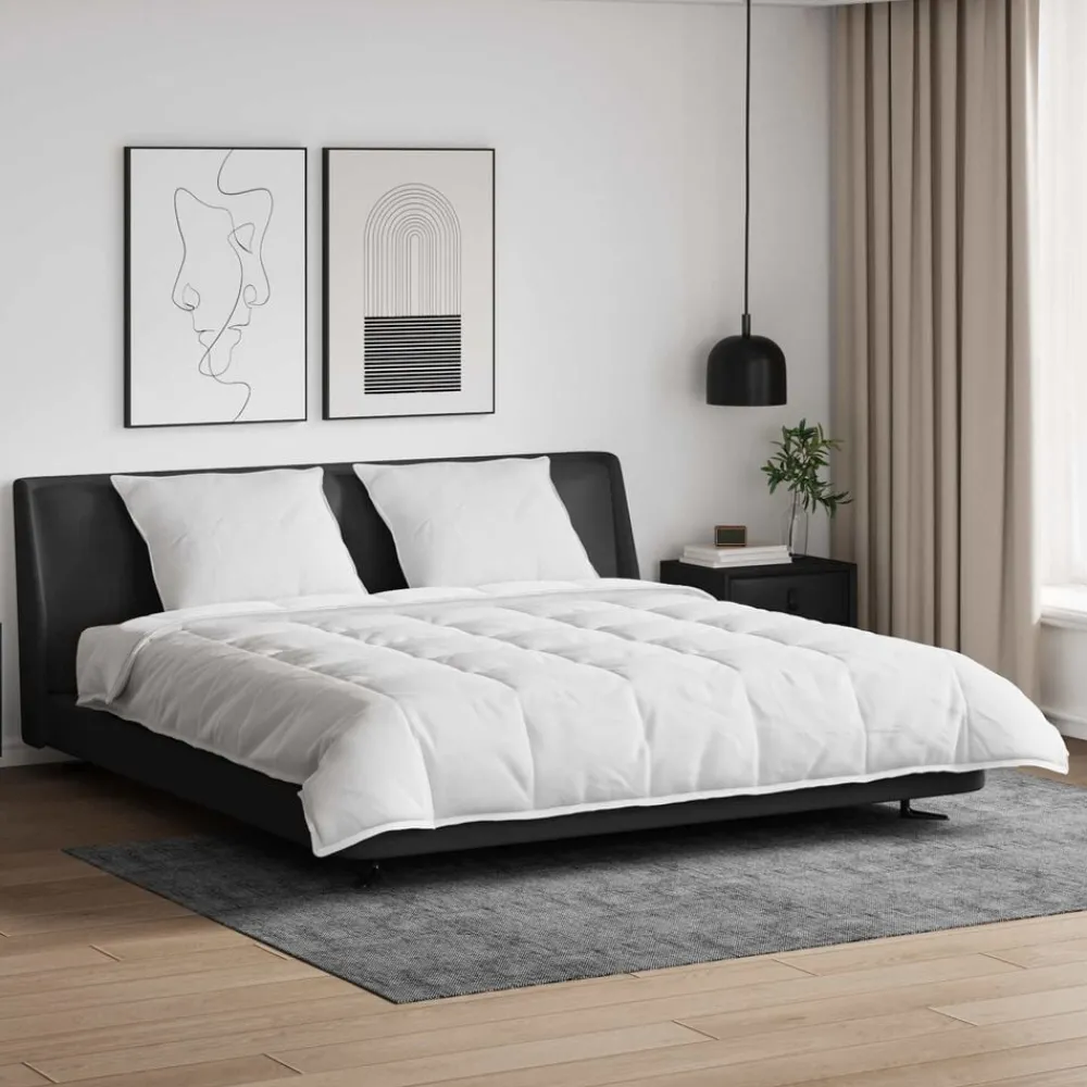 Linnengoed*vidaXL Dekbed Set met kussen 3 pcs Wit Donsveertjes