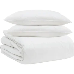 Linnengoed*vidaXL Dekbed Set met kussen 3 pcs Wit Donsveertjes