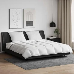 Linnengoed*vidaXL Dekbed Set met kussen 3 pcs Wit Donsveertjes