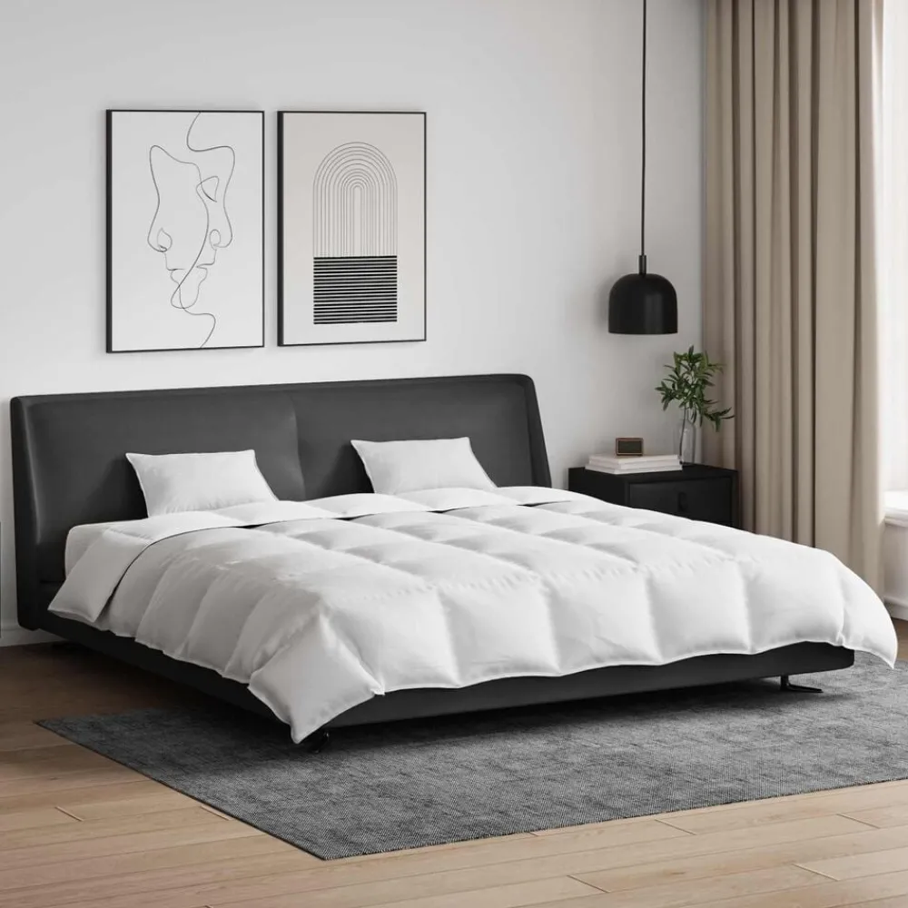 Linnengoed*vidaXL Dekbed Set met kussen 3 pcs Wit Donsveertjes