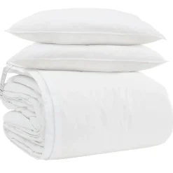 Linnengoed*vidaXL Dekbed Set met kussen 3 pcs Wit Donsveertjes