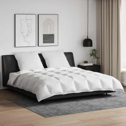 Linnengoed*vidaXL Dekbed Set met kussen 3 pcs Wit Donsveertjes