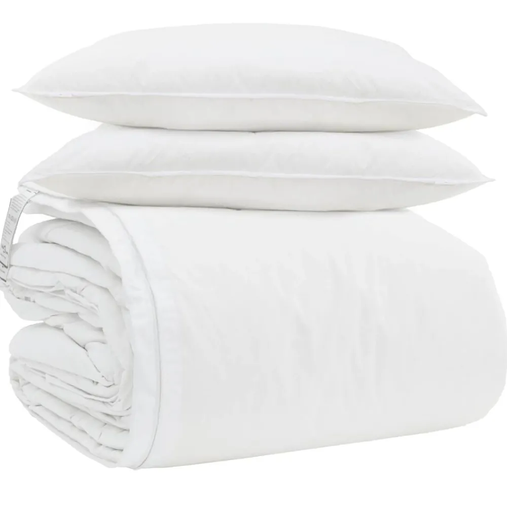 Dekbed Set met kussen 3 pcs Wit Donsveertjes>vidaXL Discount