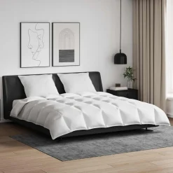 Dekbed Set met kussen 3 pcs Wit Donsveertjes>vidaXL New