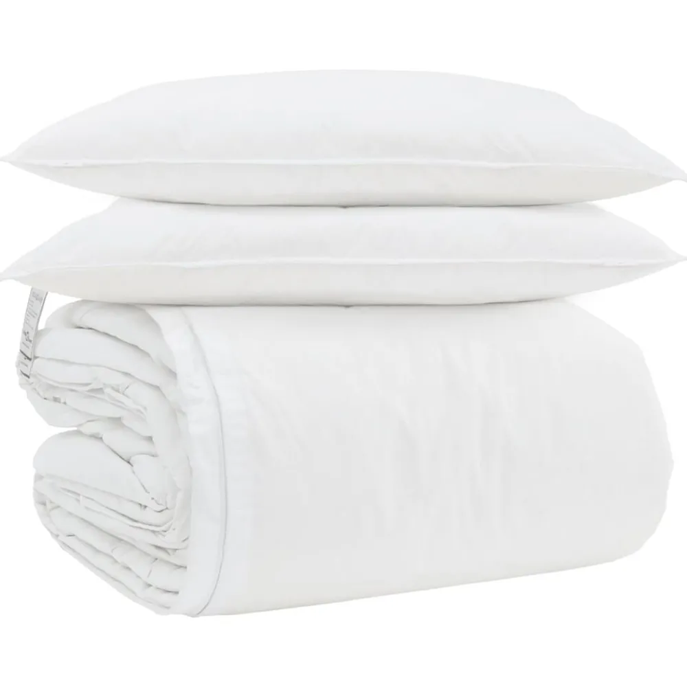 Dekbed Set met kussen 3 pcs Wit Donsveertjes>vidaXL