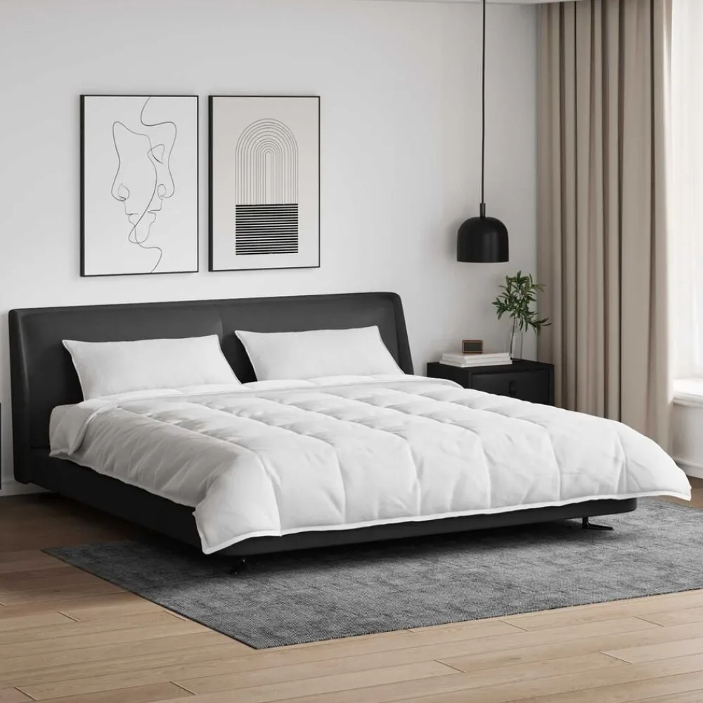 Dekbed Set met kussen 3 pcs Wit Donsveertjes>vidaXL