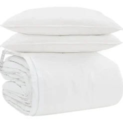 Linnengoed*vidaXL Dekbed Set met kussen 3 pcs Wit Donsveertjes