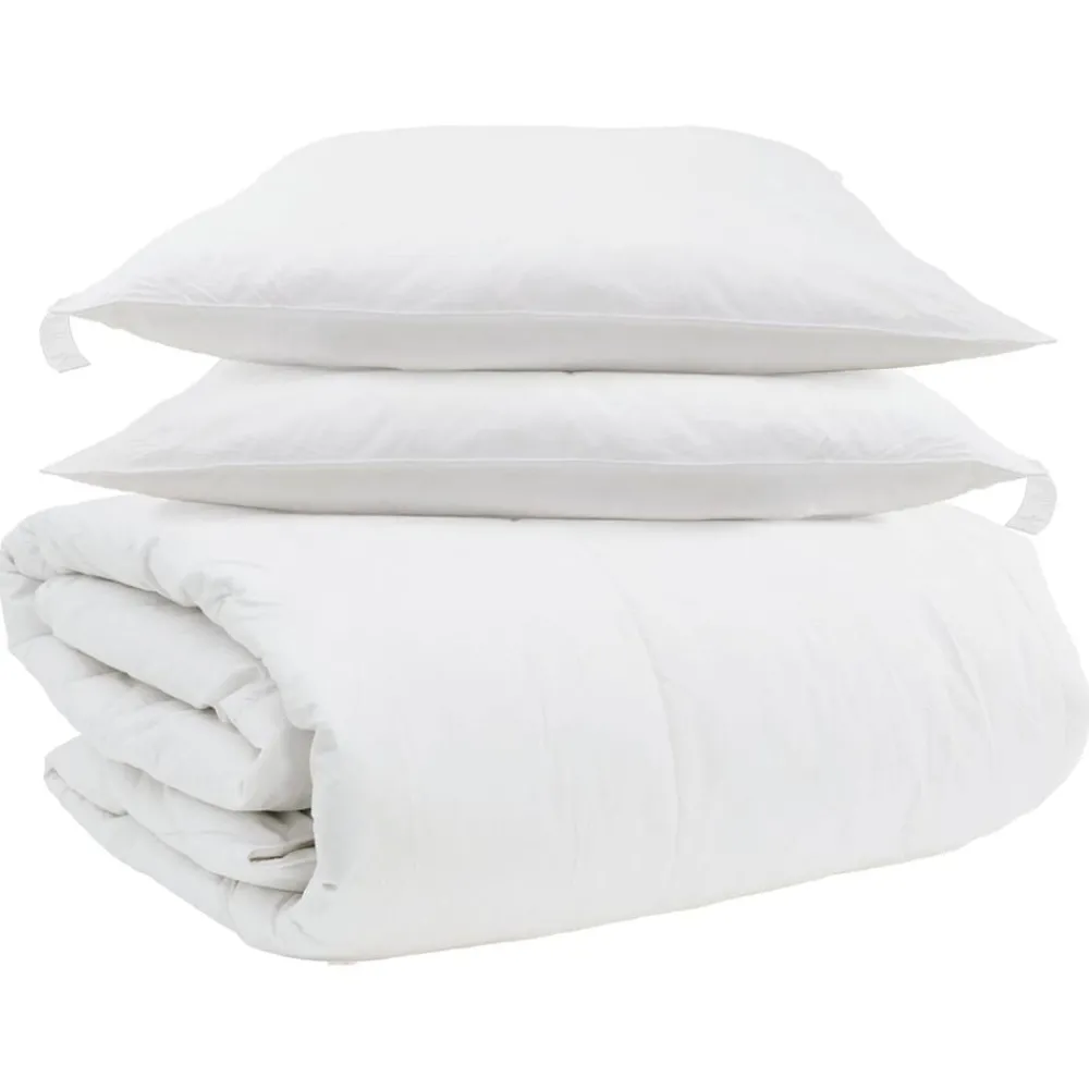 Dekbed Set met kussen 3 pcs Wit Donsveertjes>vidaXL