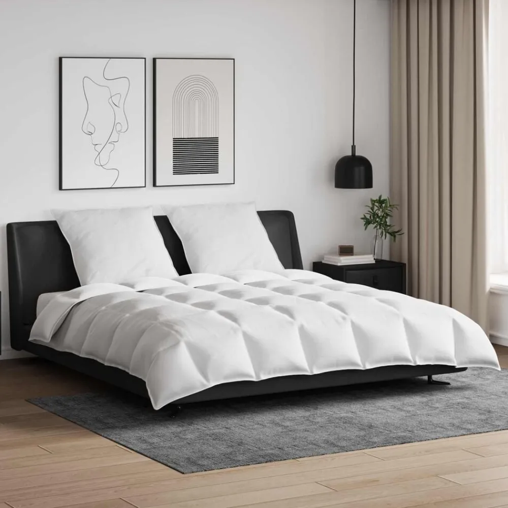Dekbed Set met kussen 3 pcs Wit Donsveertjes>vidaXL