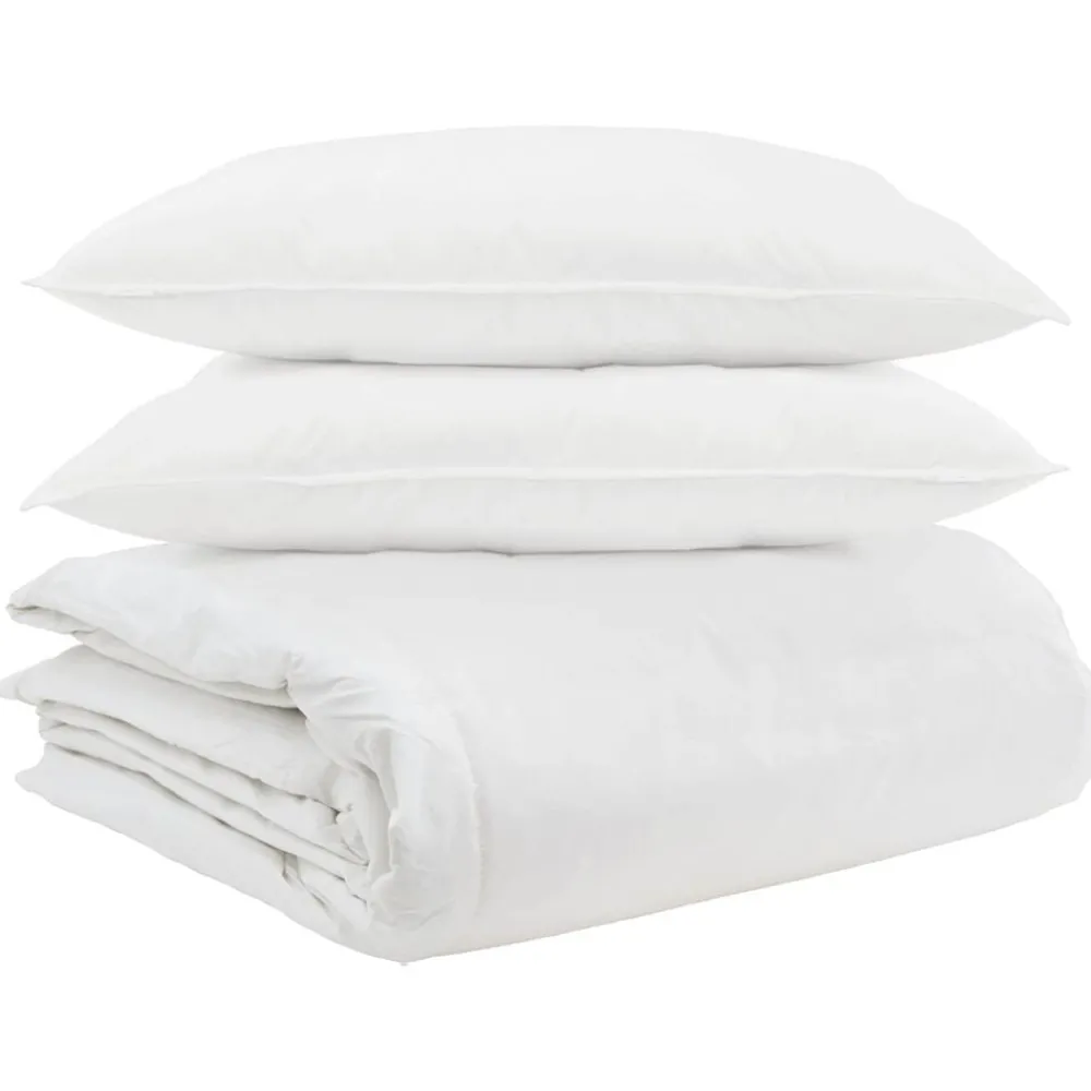 Dekbed Set met kussen 3 pcs Wit Donsveertjes>vidaXL Online