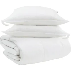 Linnengoed*vidaXL Dekbed Set met kussen 3 pcs Wit Donsveertjes