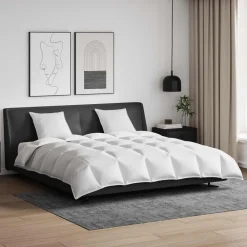 Linnengoed*vidaXL Dekbed Set met kussen 3 pcs Wit Donsveertjes